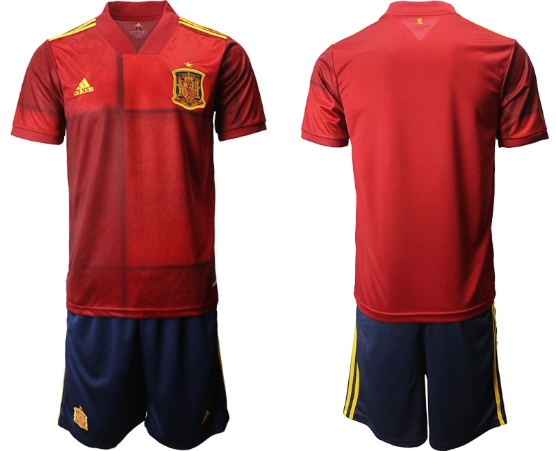 Men 2021 European Cup Spain home red Soccer Jersey->spain jersey->Soccer Country Jersey
